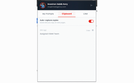Prompt Vault :: Your ultimate prompt manager. Sync CRM prompts, save custom templates, track clipboard history, and auto-fill inputs instantly.