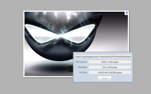 Image Size Info :: Inserts option in the browser's image context menu to view image width, height and file size.