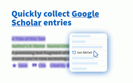 RefMate :: BibTeX capture from Google Scholar & ArXiv, DOI/ISBN resolution, and a collection to edit your entries before exporting.