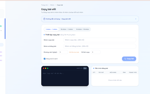 Auto Post to Multiple Facebook Groups :: Auto post to multiple Facebook groups — bulk posting + scheduling tool from dangbaitudong.vn