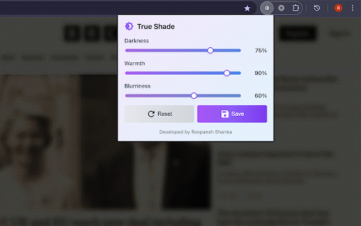 Tab Brightness & Warmth Adjuster :: Adjust the brightness and warmth of web pages with ease.