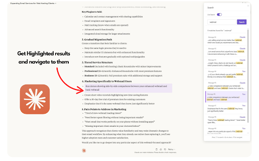 Claude Chat Search & Assistant :: Search within Claude chat conversations, check grammar, and refine prompts with AI assistance