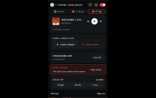 Crossfade – Smart Media Control :: Watching a video? Crossfade automatically lowers or pauses your music and brings it back when you're done.