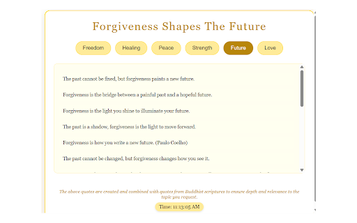 Forgiveness Shapes the Future :: A collection of quotes on forgiveness, reminding you that it frees your future while honoring the past.