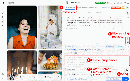 AutoGrok - Auto send Grok prompts and download images/videos :: Grok efficiency extension, batch automatic sending prompts and downloading images/videos, prompts management, and more.