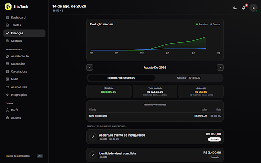 SnipTask :: Controle financeiro para freelancers