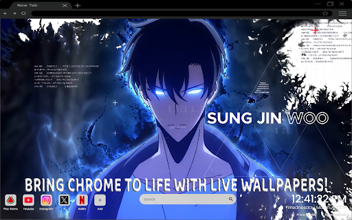 Sung Jin - Woo - Solo Leveling Edit Live Wallpaper :: One of the most epic anime live wallpapers for Chrome – featuring Sung Jin-Woo’s shadow power.