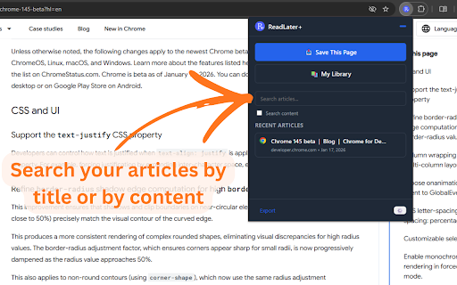 ReadLater :: Save pages for offline reading with a clean, distraction-free reader.
