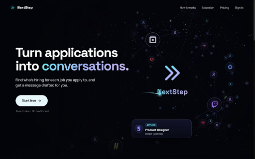 NextStep — Job Application Tracker :: Track the jobs you apply to, tailor your résumé to each one and reach the right people. You confirm every save and send.