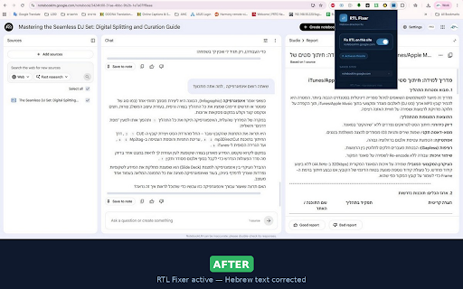 RTL Fixer :: Automatically fixes Hebrew RTL text direction on websites that display Hebrew text incorrectly. Toggle per-site with one click.