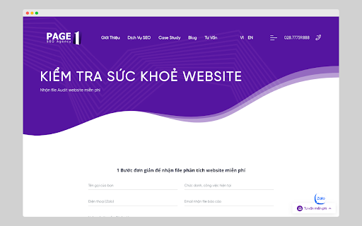 Audit Website - PAGE1.vn :: Đăng ký Audit website từ Page1.vn. Kiểm tra sức khoẻ SEO website của bạn.