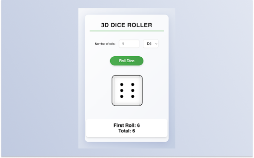 3D Dice Roller :: Roll virtual 3D dice with animations