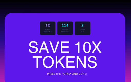 Cavebro AI Token Saver :: Compress prompt filler and bloat from any text field. Save tokens on every AI prompt. Alt+Z to trigger.