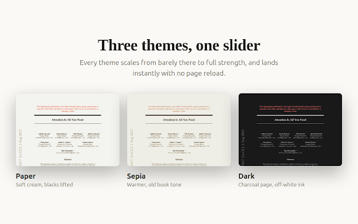 Paperlight: PDF Dark Mode & Read Aloud :: Dark mode, sepia, and paper themes for Chrome's PDF viewer, plus read PDFs aloud with natural offline voices.