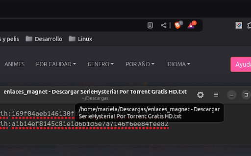 Metal Swarf Extension :: Search for magnet links on the current page, copy them to the clipboard, and download them as a text file.