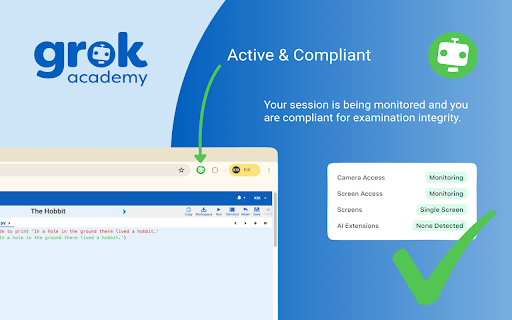 Grok Academy Proctor :: Proctoring tool for monitoring and ensuring the integrity of online Grok Academy examinations