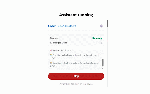 LinkedIn Catch-up Assistant :: Automate your LinkedIn catch-up updates and congratulations with safety and human emulation.