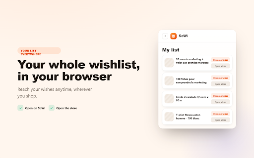 SoWi — Wishlist Companion :: Add products you find on any merchant page to your SoWi wishlists — for you or a contact.
