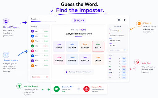 Word Imposter :: Online multiplayer word imposter game for office colleagues