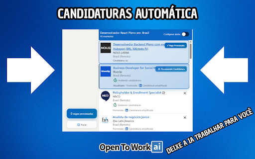 Open To Work AI - Candidaturas Automáticas no LinkedIn :: Automação inteligente de candidaturas no LinkedIn com IA