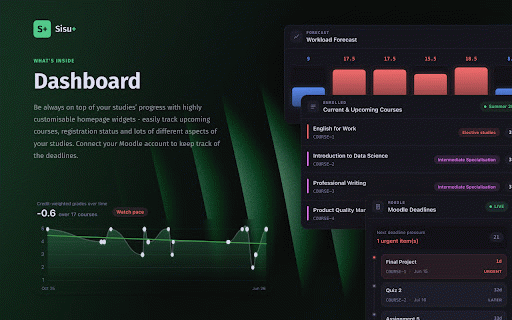 Sisu :: Sisu, but usable. Cleaner UI, study timeline, and Moodle sync; works with any university running Sisu.