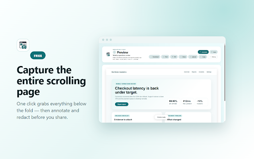 WebCapture - Full Page Screenshot & Scrolling Screen Capture :: Take full-page scrolling screenshots of any webpage. Annotate, redact, and export to PNG, JPG or PDF. Fast, private, no signup.
