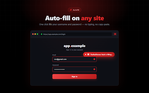 TheRedStonee Vault :: Ende-zu-Ende-verschlüsselter Passwort-Manager — Autofill für den TheRedStonee Vault.