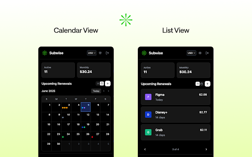 Subwise - Subscription Manager :: Track, manage, and get reminded about your subscriptions. Never get charged unexpectedly again.