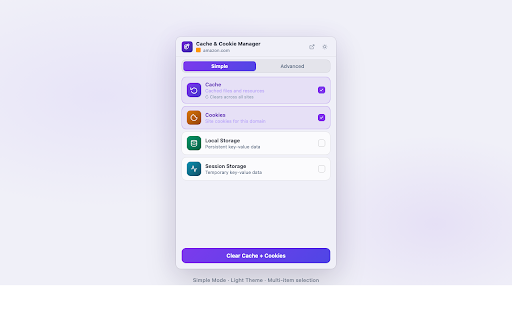 Cache & Cookie Manager :: Clear cache & cookies instantly. Full cookie editor plus localStorage & sessionStorage inspector — built for developers.