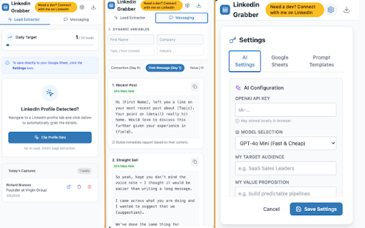 Linkedin Grabber :: Extract lead info from LinkedIn profiles to Google Sheets