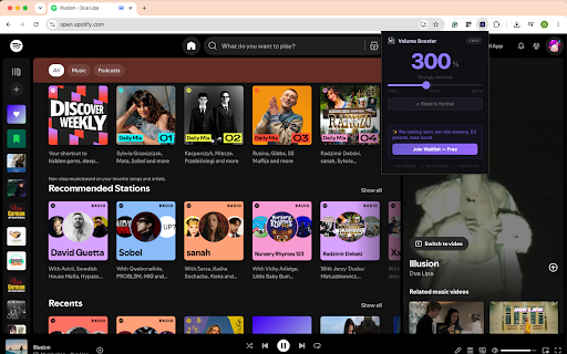 Volume Booster :: Amplify browser tab audio safely up to 600%. No adware, no tracking, 100% local. Works on YouTube, Spotify, Netflix and any website.