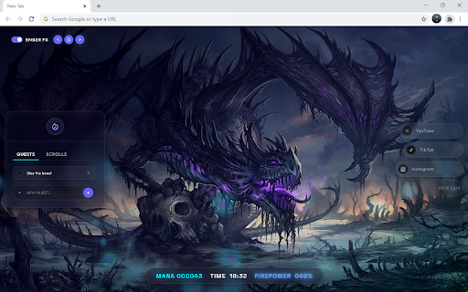 Cool Dragon HD Wallpaper New Tab :: Customize new tab with a Dragon wallpaper extension and display a funny cool dragon wallpaper on your screen.
