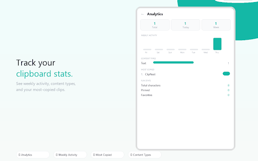 ClipNest :: Your clipboard history, organized. Search, pin, tag, transform, and reuse anything you copy — across every website.