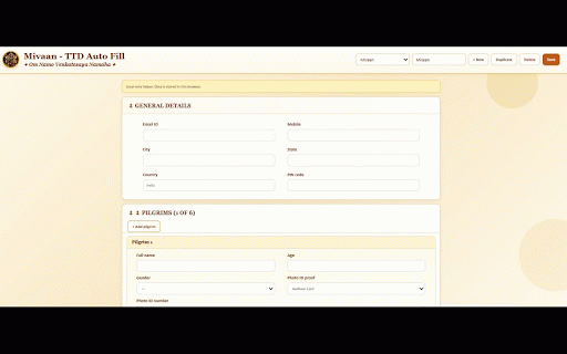 Mivaan - TTD Auto Fill :: TTD Seva Booking • Fast & Reliable • Srivani support