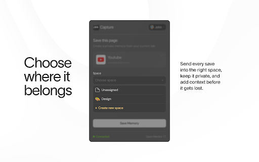 Mentra Capture :: Save pages and selected text to Mentra as memories.