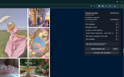 Tumblr Scraper: Export Posts, Communities, Likes & more :: Scrape Posts, Reblogs, Replies, and more from Tumblr, with options to export in formats such as CSV, Excel, JSON and others