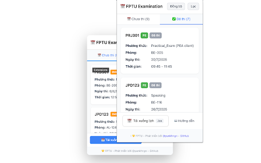 FPTU Schedule :: Modern Chrome extension for FPT University students to view and export schedules from FAP system to .ics calendar files.