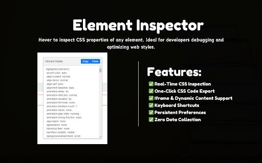 Element Inspector :: Hover to inspect CSS properties of any element. Ideal for developers debugging and optimizing web styles.