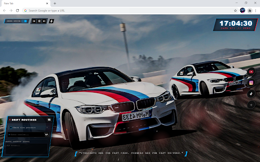 BMW Drift Car HD Wallpaper New Tab :: Customize new tab with BMW wallpaper extension and display car wallpapers in your background.