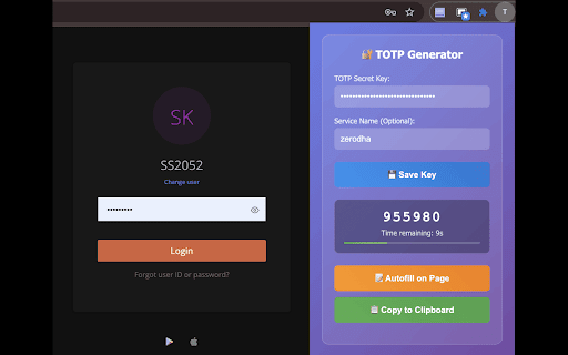 TOTP Generator & Autofill :: Generate TOTP codes and autofill them in web forms