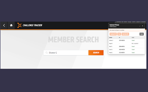 OTF Benchmark Roster :: Builds a local benchmark PR roster from Challenge Tracker or an MBO attendance export.