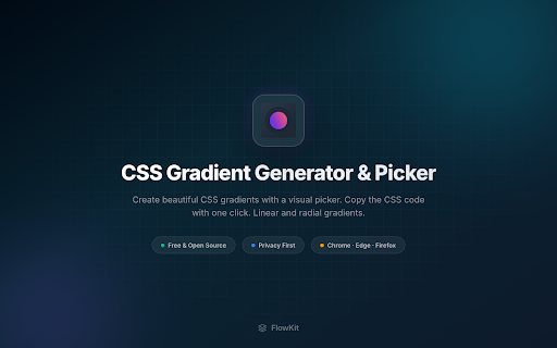 CSS Gradient Generator & Picker :: Create beautiful CSS gradients with a visual picker. Copy the CSS code with one click. Linear and radial gradients.