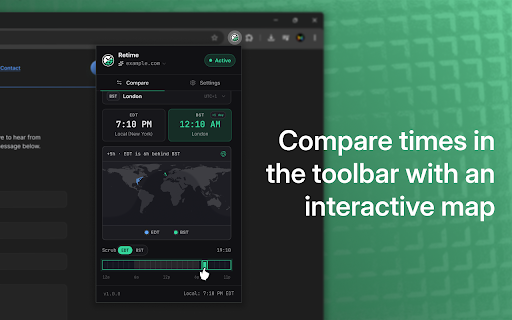 Retime :: Convert times in the browser into your preferred time zone.