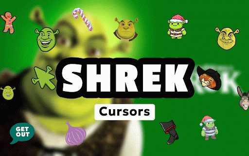 Shrek Cursor - Funny Cartoon Cursors :: Free Shrek cursors for Chrome! Funny cartoon mouse pointers with Donkey, Puss in Boots & Gingy.