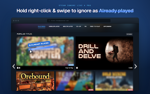 Steam Ignore Like A Pro — Fast & Auto Ignore :: Helper tool for ignoring games in the Steam Store.