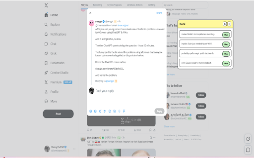 NurXai - AI Reply for X :: Human-sounding AI reply suggestions for X with context, images, styles, and manual paste control.