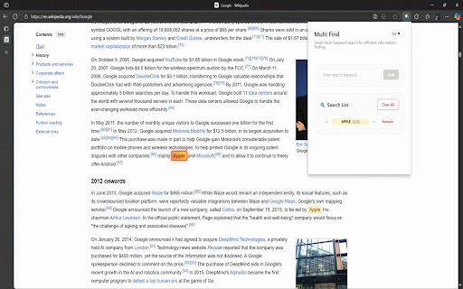 Multi Find - Multi-Keyword Search Extension :: Powerful multi-keyword search extension with color highlighting. Perfect for research, development, and productivity.