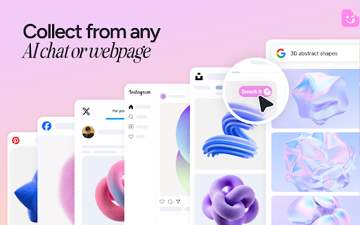 Snack it: Image to AI Prompt :: See it→Snack it→Prompt it!⚡ Stop losing inspiration. Save images, organize moodboards & generate powerful AI prompts in one click.