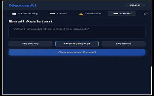 NexusAI Professional :: Professional AI Assistant for web summaries, emails, and networking.