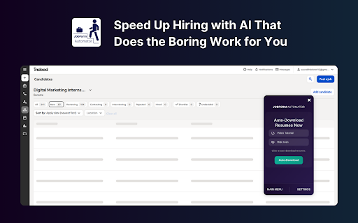 AI Hiring Automation :: Automate hiring with AI: auto-download resumes, parse candidates, communicate, and run AI interviews—fully streamlined.